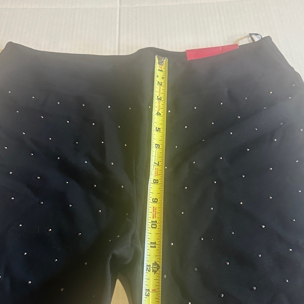 NWT Essentials Sioni euro stretch Black Pants with Rhinestone Accents in front - Picture 4 of 9